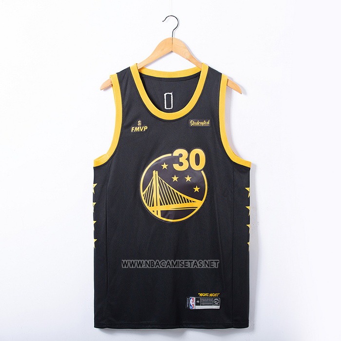 Camiseta Golden State Warriors Stephen Curry NO 30 FMVP 2022 Negro